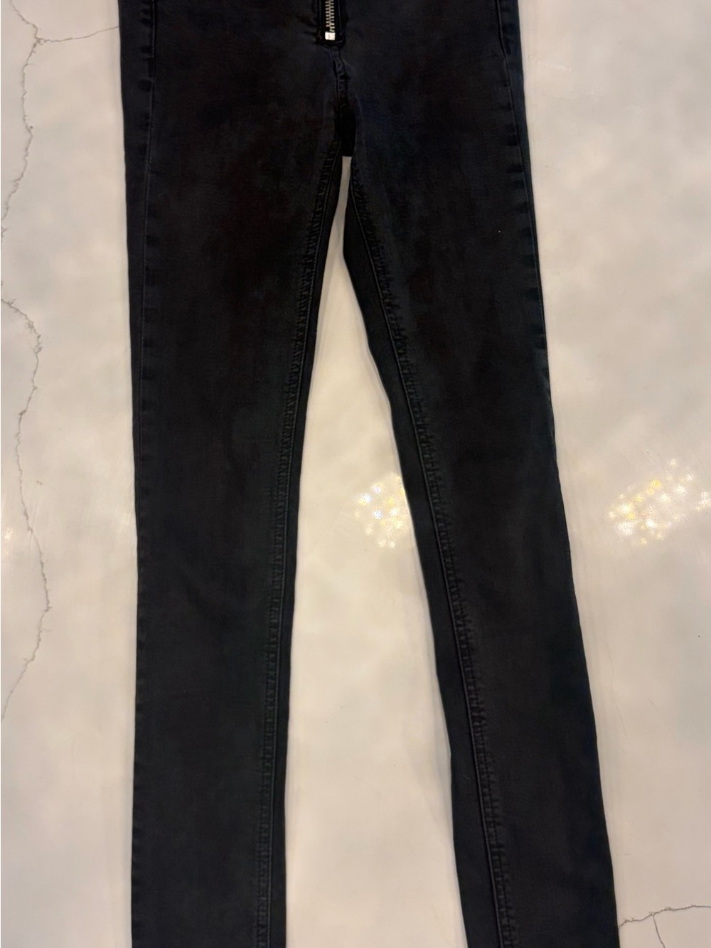 rag & bone Black Skinny Jeans with Front Zip